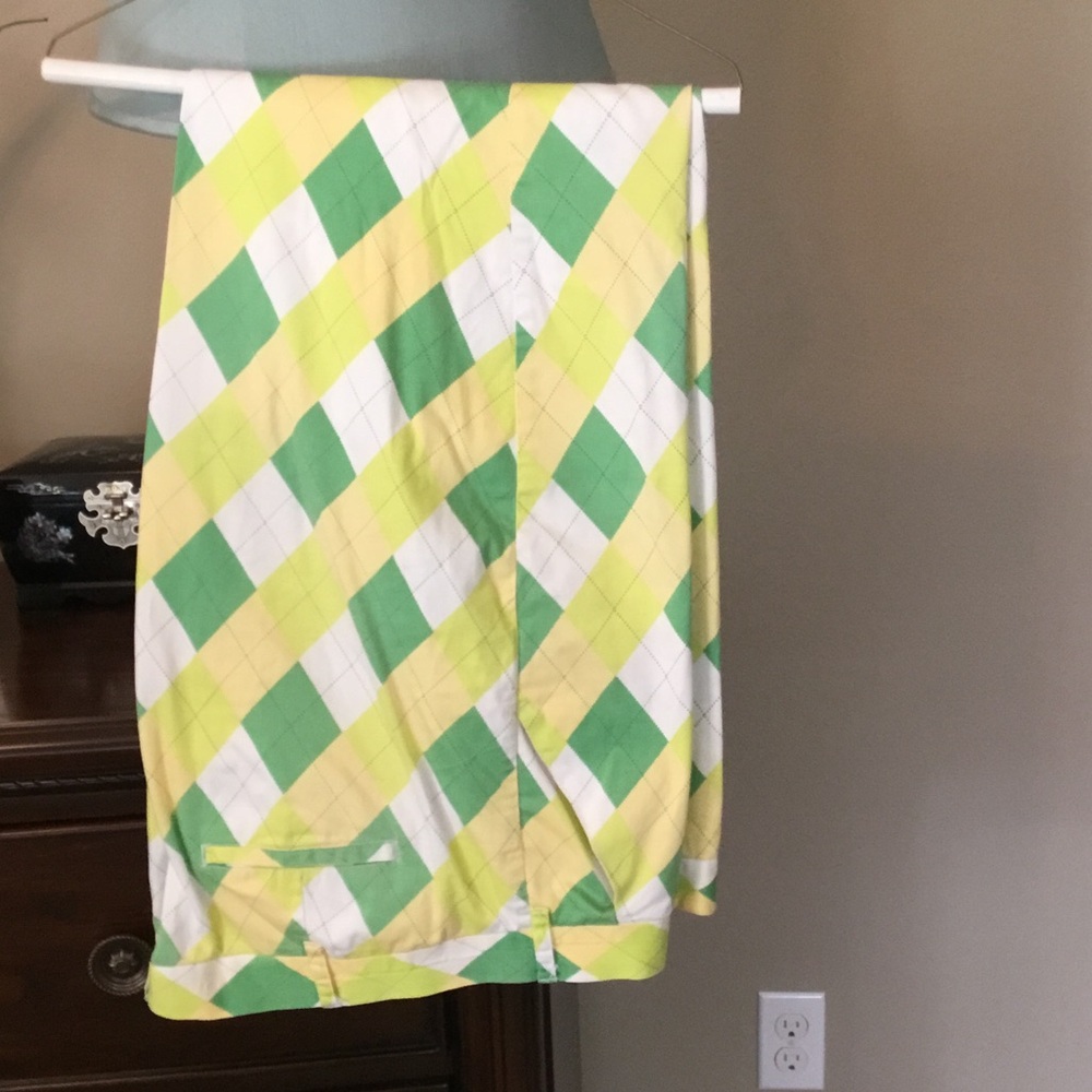Loudmouth Golf-Men’s Vibrant Green and Yellow Custom Heritage Argyle Pants